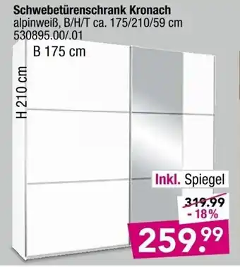 Möbel Boss Schwebetürenschrank Kronach Angebot