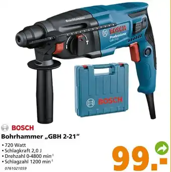 Globus Baumarkt Bosch Bohrhammer GBH 2-21 Angebot