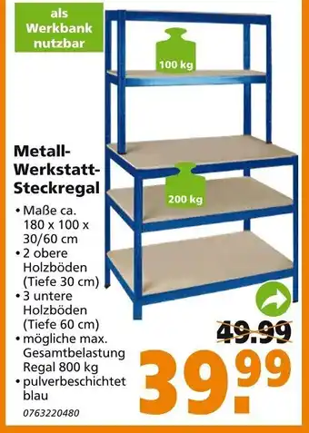 Globus Baumarkt Metall Werkstatt Steckregal Angebot