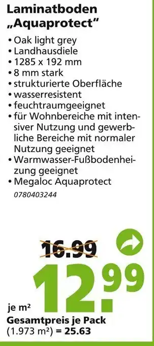 Globus Baumarkt Laminatboden Aquaprotect Angebot