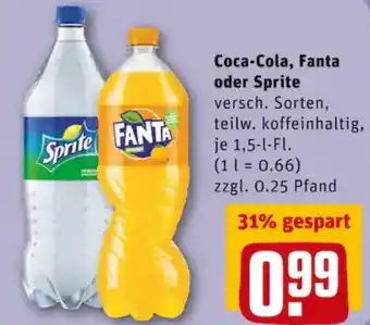 REWE PETZ Coca-Cola, Fanta oder Sprite Angebot