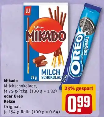 REWE PETZ Mikado- und order Oreo Kekse Angebot