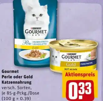 REWE PETZ Gourmet Perle oder Gold Katzennahrung Angebot