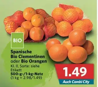 Combi Spanische Bio Clementinen oder Bio Orangen 500g/1kg Angebot