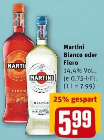 REWE PETZ Martini Bianco oder Fiero Angebot