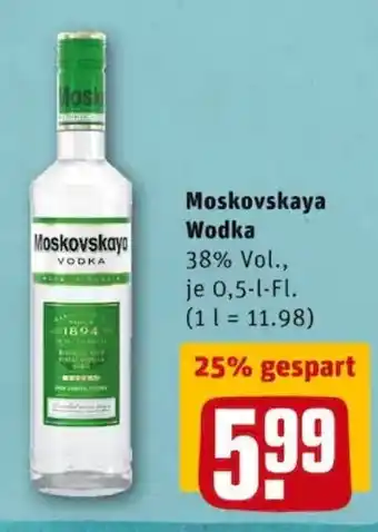 REWE PETZ Moskovskaya Wodka 0,5l Angebot