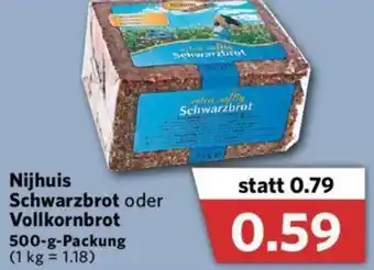 Combi Nijhuis Schwarzbrot oder Vollkornbrot 500g Angebot