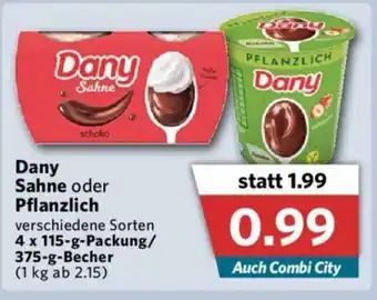 Combi Dany Sahne oder Pflanzlich 4x115/375g Becher Angebot