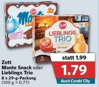 Combi Zott Monte Snack oder Lieblings Trio 8x29g Angebot