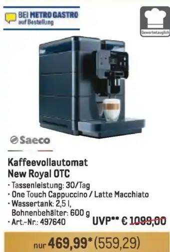 METRO Saeco Kaffeevollautomat New Royal OTC Angebot