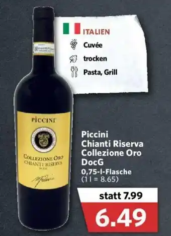 Combi Piccini Chianti Riserva Collezione Oro DocG 0,75L Angebot