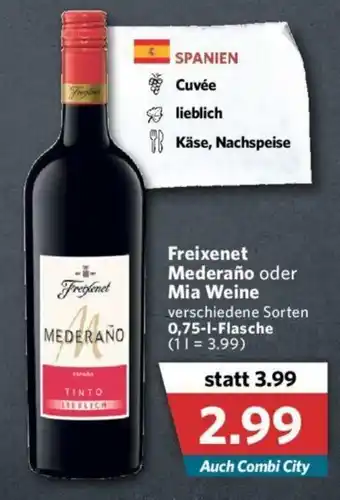 Combi Freixenet Mederaño oder Mia Weine 0,75L Angebot