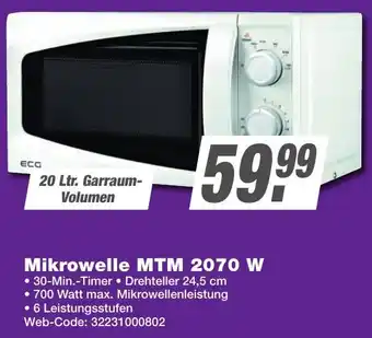 K+B Expert ECG Mikrowelle MTM 2070 W Angebot