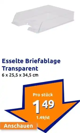 Action Esselte Briefablage Transparent Angebot