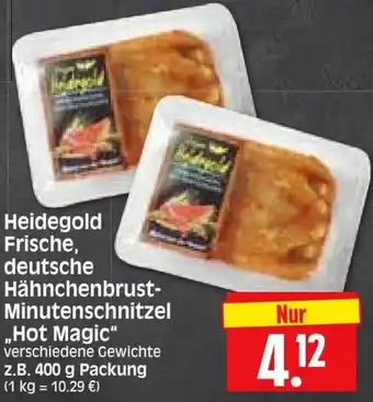 Edeka Herkules Heidegold Frische, deutsche Hähnchenbrust-Minutenschnitzel ,,Hot Magic" Angebot