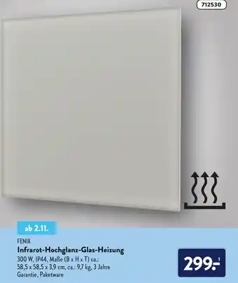 Aldi Nord Fenix Infrarot Hochglanz Glas Heizung Angebot