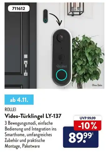 Aldi Nord Rollei Video Türklingel LY-137 Angebot