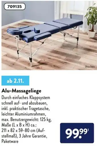 Aldi Nord Alu Massageliege Angebot