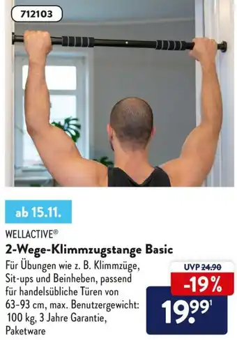 Aldi Nord Wellactive 2 Wege Klimmzugstange Basic Angebot