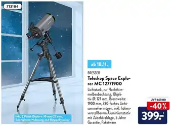 Aldi Nord Bresser Teleskop Space Explorer MC 127/1900 Angebot