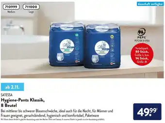 Aldi Nord Satessa Hygiene Pants Klassik, 8 Beutel Angebot