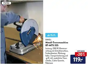 Aldi Nord Einhell Metall Trennmaschine BT-MTS 355 Angebot