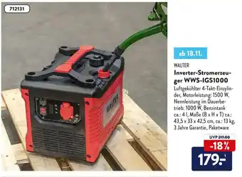 Aldi Nord Walter Inverter Stromerzeuger WWS-IGS1000 Angebot