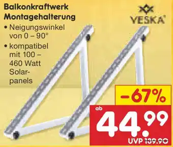 Netto Marken-Discount VESKA Balkonkraftwerk Montagehalterung Angebot