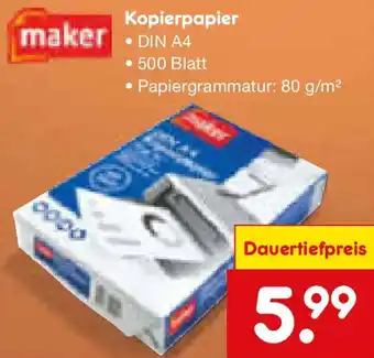 Netto Marken-Discount Maker Kopierpapier Angebot