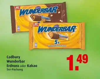 Markant Cadbury Wunderbar Erdnuss oder Kakao Angebot