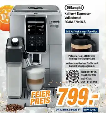 Expert DeLonghi Kaffee/Espresso Vollautomat ECAM 370.95.S Angebot