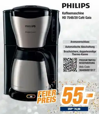 Expert Philips Kaffeemaschine HD 7548/20 Café Gaia Angebot