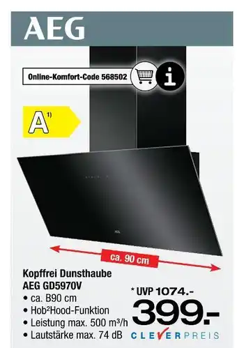 Ostermann Aeg kopffrei dunsthaube gd5970v Angebot