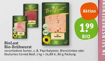 tegut Biolust bio-brühwurst Angebot