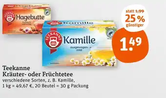 tegut Teekanne kräuter- oder früchtetee Angebot