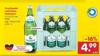 Netto Marken-Discount Hirschquelle natürliches heilwasser Angebot