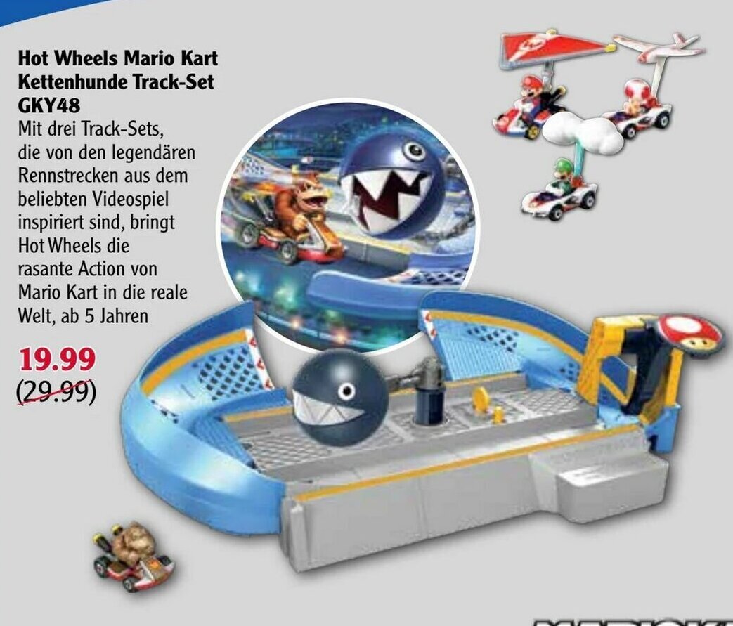 Hot Wheels Mario Kart Kettenhunde TrackSet GKY48 Angebot bei Globus