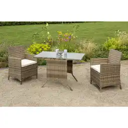 Hagebau MERXX Gartenmöbel Treviso, Kunststoff, 3-teilig - beige Angebot