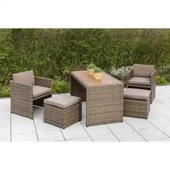 Hagebau MERXX Gartenmöbelset, 4 Sitzplätze, Kunststoff/Polyester/schaumstoff - braun Angebot