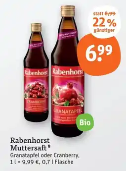 tegut Rabenhorst Muttersaft 0,7 L Angebot