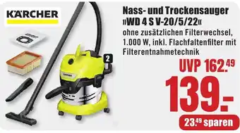 B1 Discount Baumarkt KARCHER Nass und Trockensauger WD 4 S V-20/5/22 Angebot