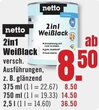 B1 Discount Baumarkt netto 2in1 Weiẞlack Angebot