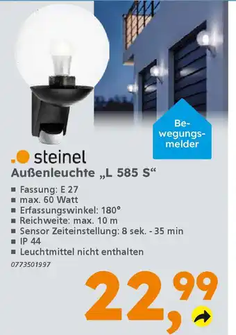 Globus Baumarkt steinel Außenleuchte,,L 585 S Angebot