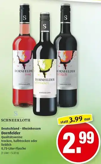 Markant Schneekloth Deutschland Rheinhessen Dornfelder 0,75L Angebot