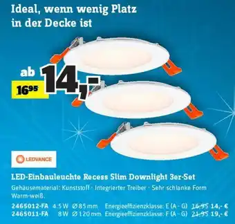 Conrad Ledvance LED Einbauleuchte Recess Slim Downlight 3er Set Angebot