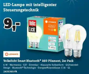 Conrad Ledvance Volkslicht Smart Bluetooth A60 Filament, 2er Pack Angebot