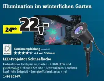 Conrad LED Projektor Schneeflocke Angebot