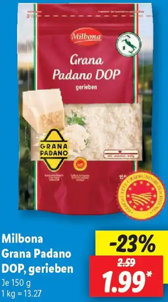 Lidl Milbona Grana Padano DOP, gerieben Angebot