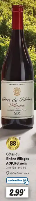 Lidl Côtes du Rhône Villages AOP, Rotwein Angebot