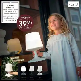 Zurbrüggen Koziol tischleuchte light to go Angebot